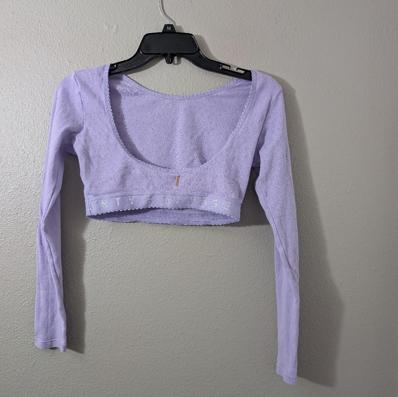 Savage X Jersey Knit Crop Top Long Sleeve Top - Picture 5 of 6